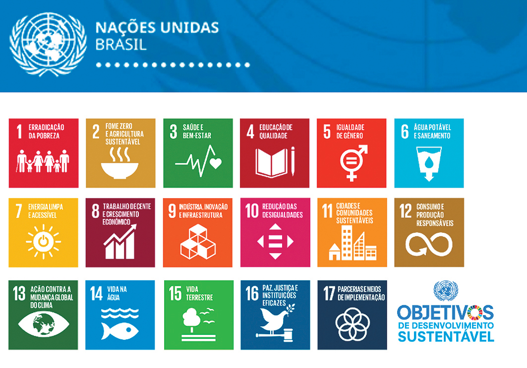 Site das Nações Unidas para a Década da Ciência Oceânica com os 17 objetivos de desenvolvilmento sustentável 