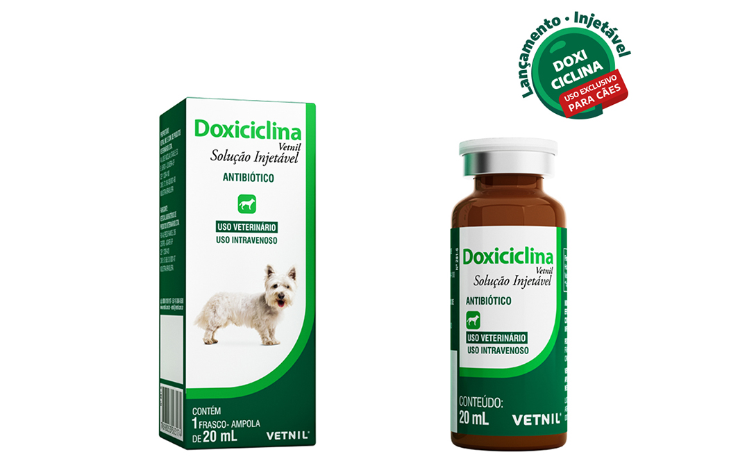 Doxiciclina Injetavel Vetnil. Divulgação Vetnil