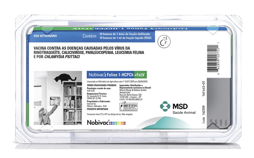 A segunda vacinação com Nobivac® Feline 1-HCPCh+FeLV promove imunidade contra FeLV com duração de dois anos. Créditos: Divulgação MSD