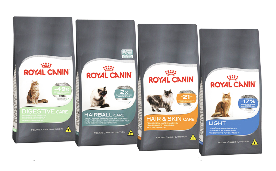 Feline Care Nutrition é uma linha específica de cuidados nutricionais para as diferentes sensibilidades dos felinos. Créditos: Divulgação Royal Canin