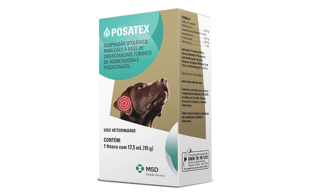 Posatex™ está disponível em embalagem contendo 1 frasco com 17,5mL (15 g).
Créditos: Divulgação MSD